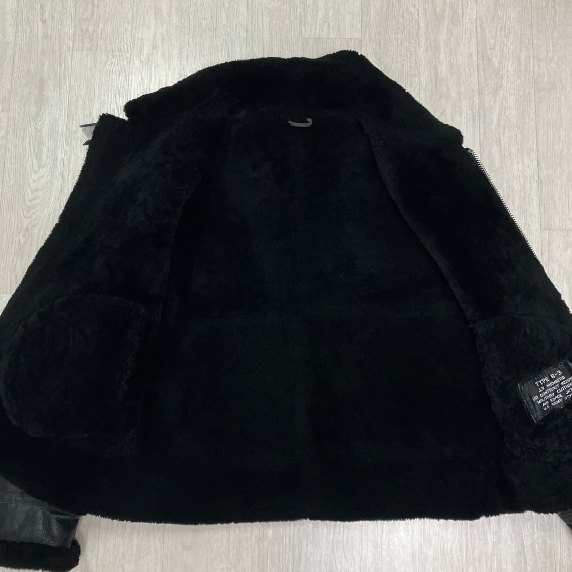 [L] jk멤버스 B-3 무스탕 블랙 상품이미지5