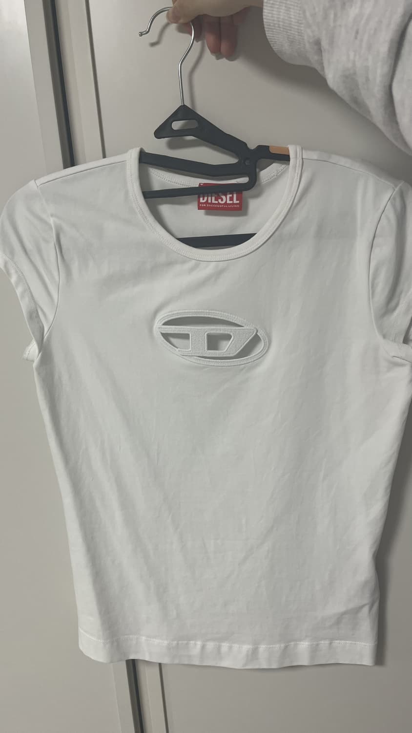 디젤 T-안지 피카부 로고 티셔츠 화이트 상품이미지2