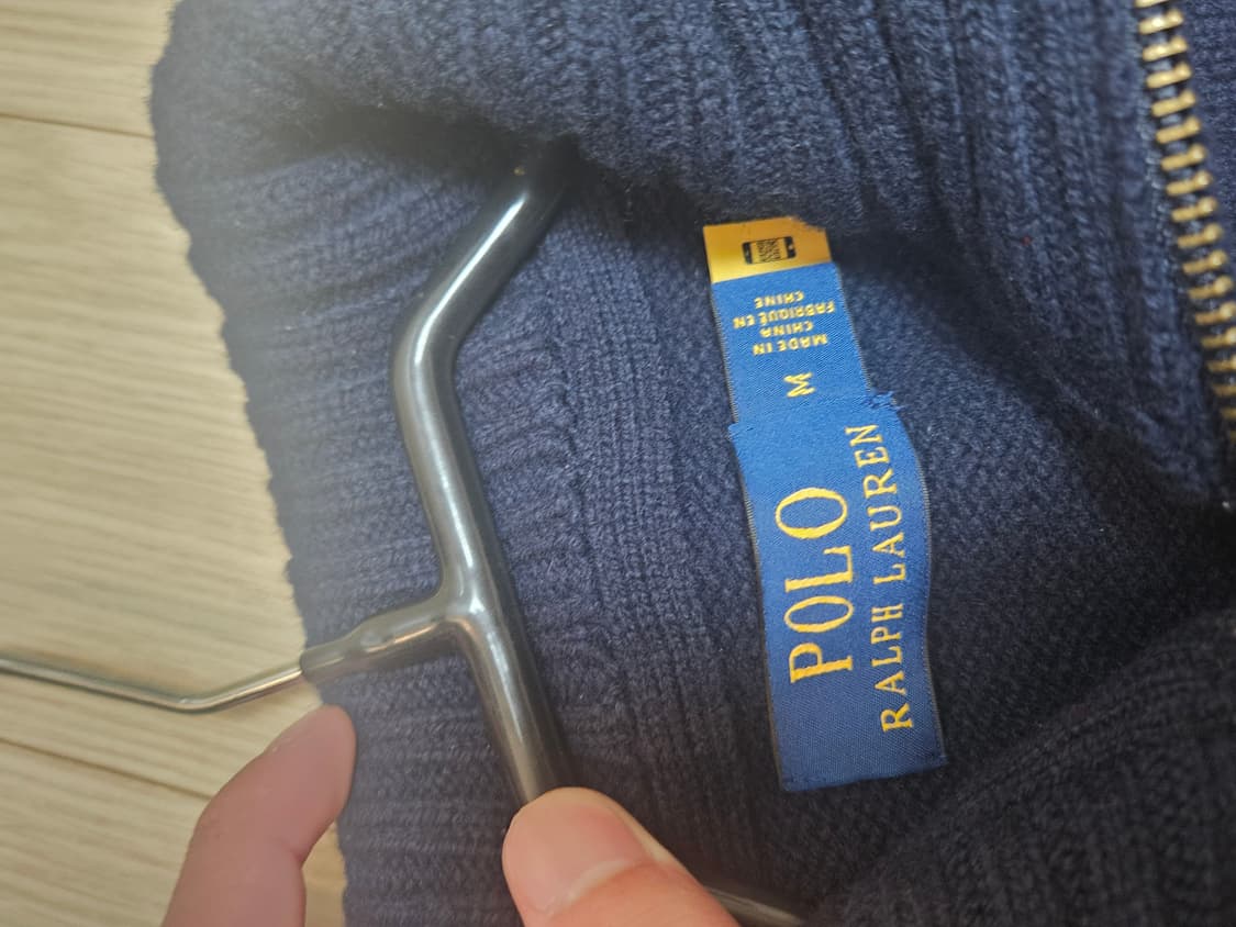 빅포니 폴로 니트집업 남색 상품이미지3