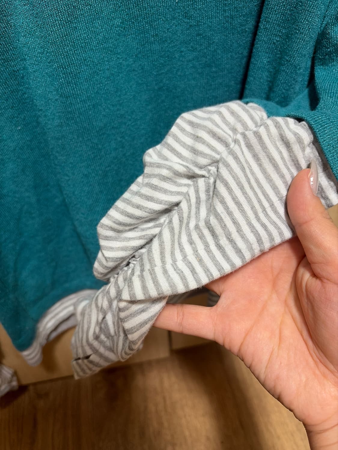 핸드워머 소매 셔링 모리걸 티셔츠 상품이미지3