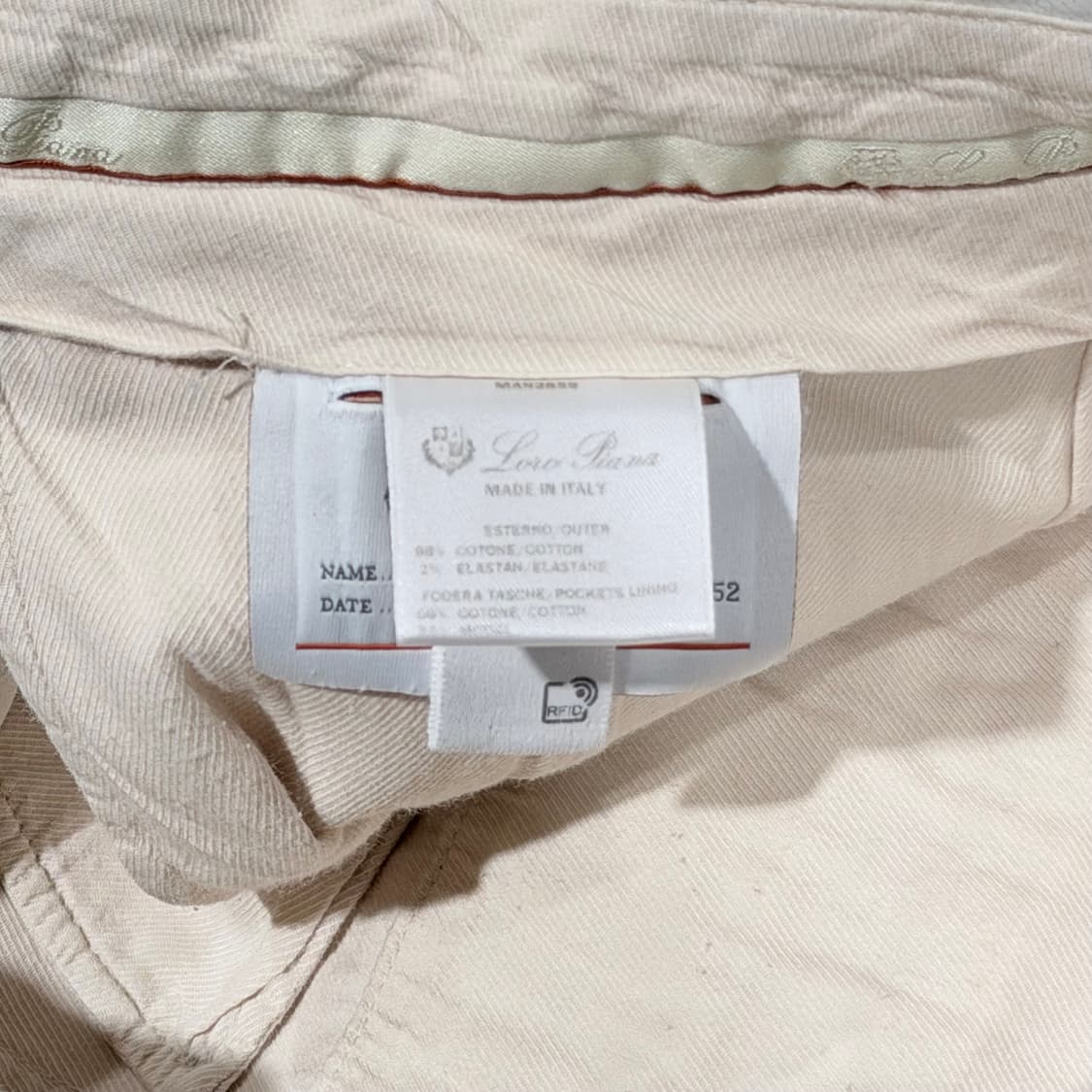 (A+/52) / 로로피아나 플리츠 코튼 데님 팬츠 아이보리 상품이미지5