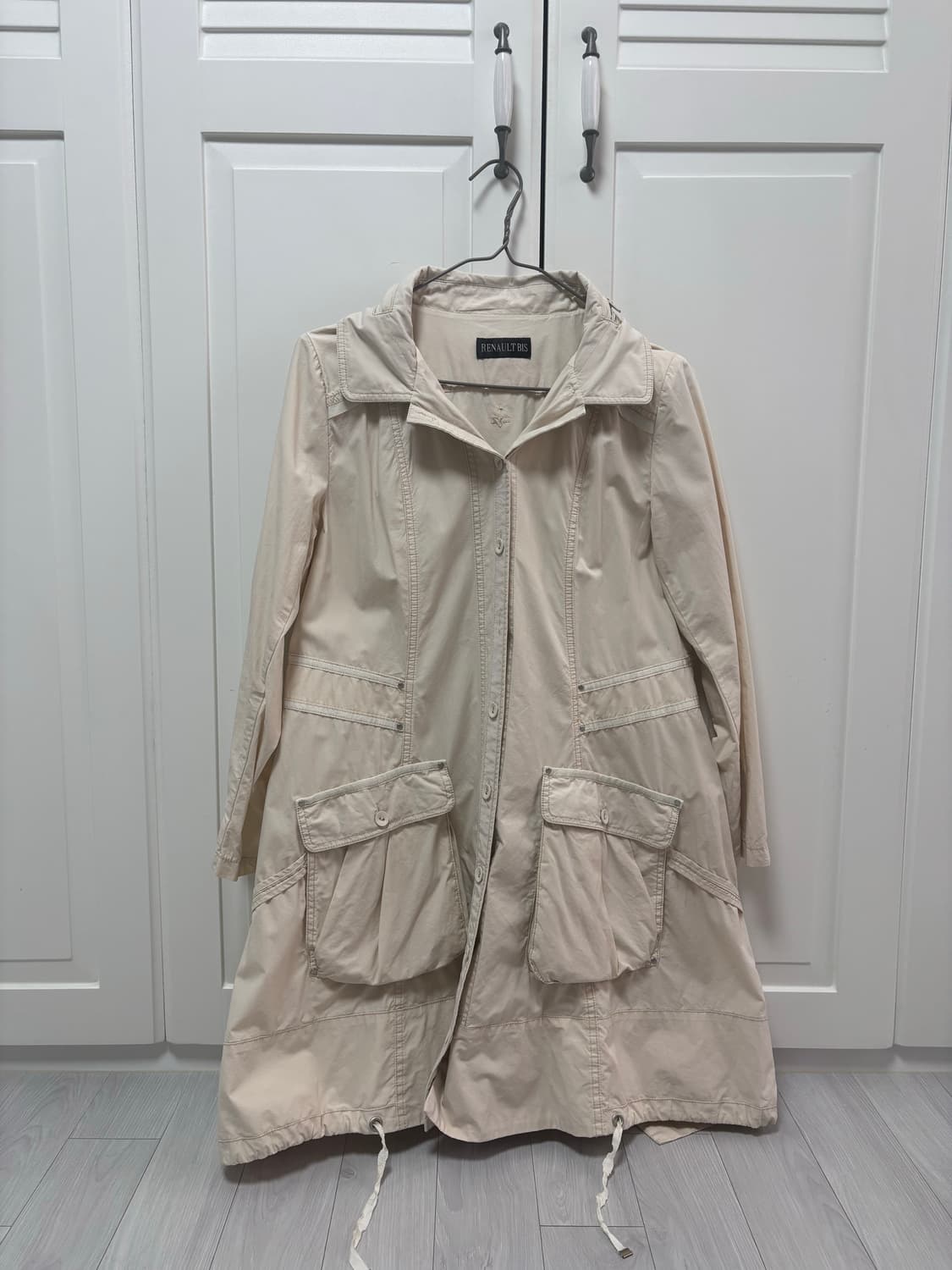 빈티지 베이지 면 자켓코트 후드 상품이미지1