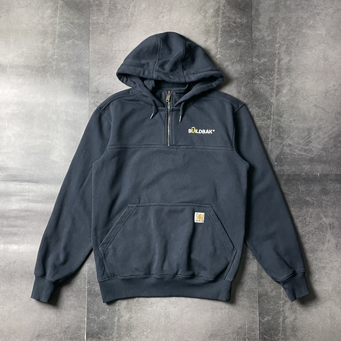 CARHARTT 칼하트 빈티지 네이비 하프집업 기모 후드티 A00903 상품이미지1