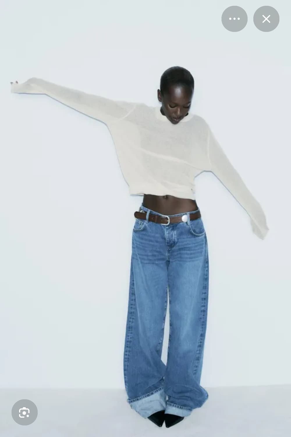 자라 파인 니트 세미 시스루 스웨터 상품이미지5