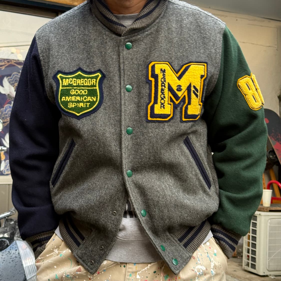 맥그리거 패치 바시티자켓 L 상품이미지8