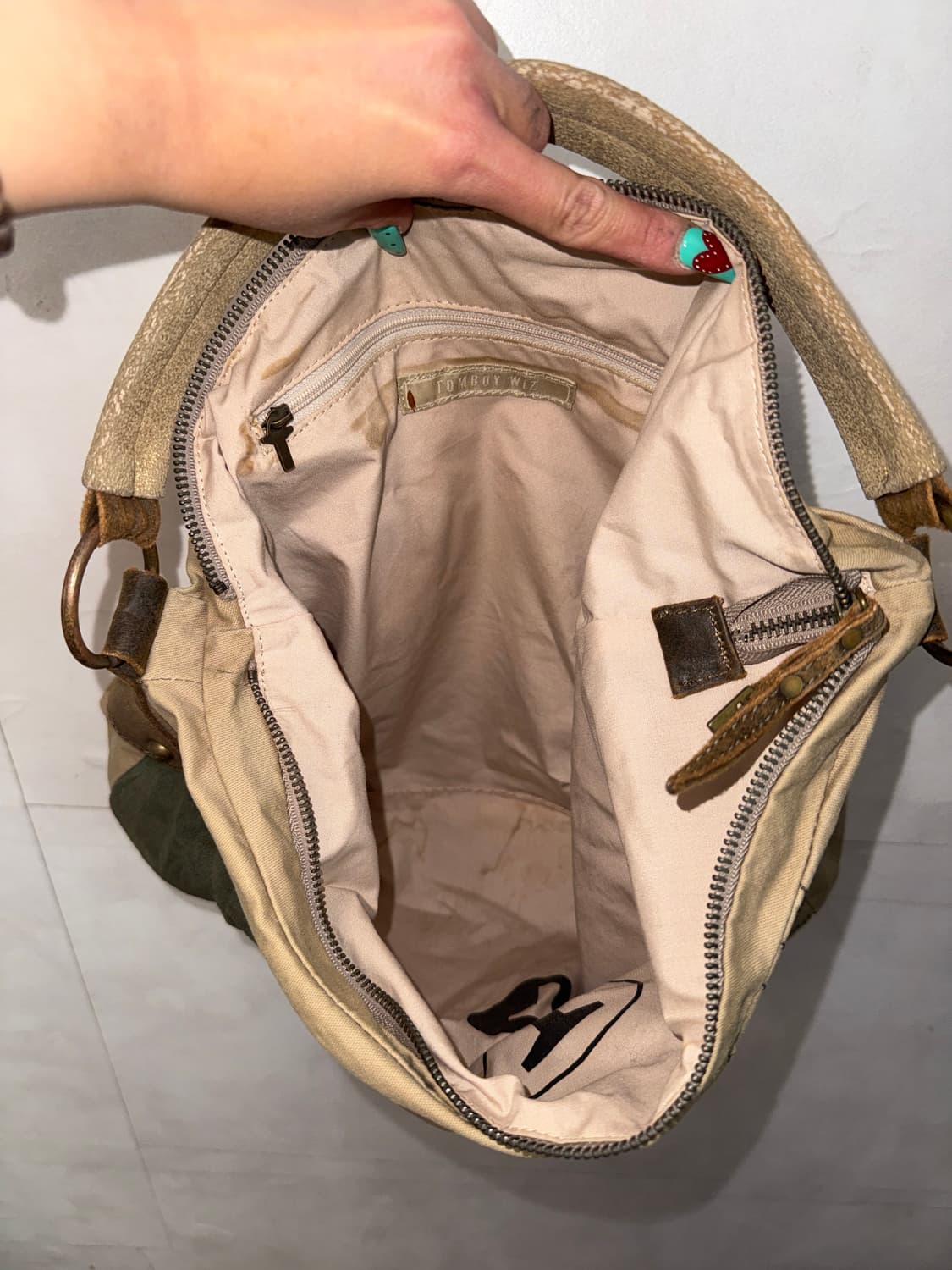 Tomboy beige khaki unbalance 숄더백 상품이미지6