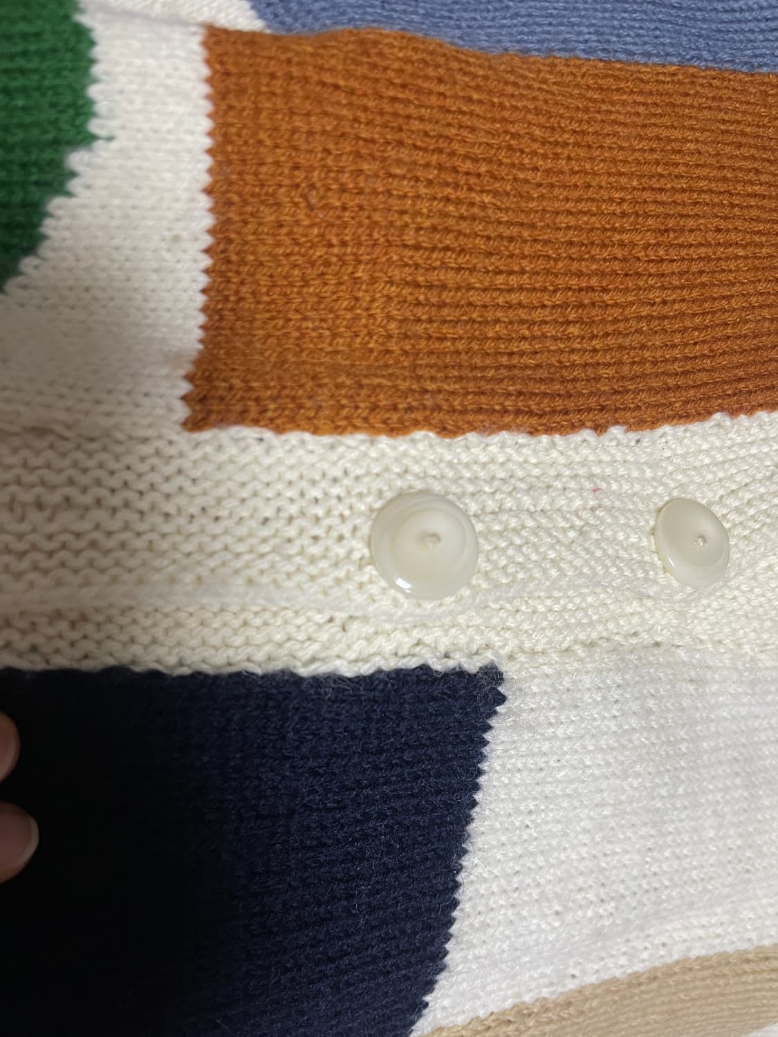 빈티지 핸드메이드 배색 뜨개니트 가디건 상품이미지3