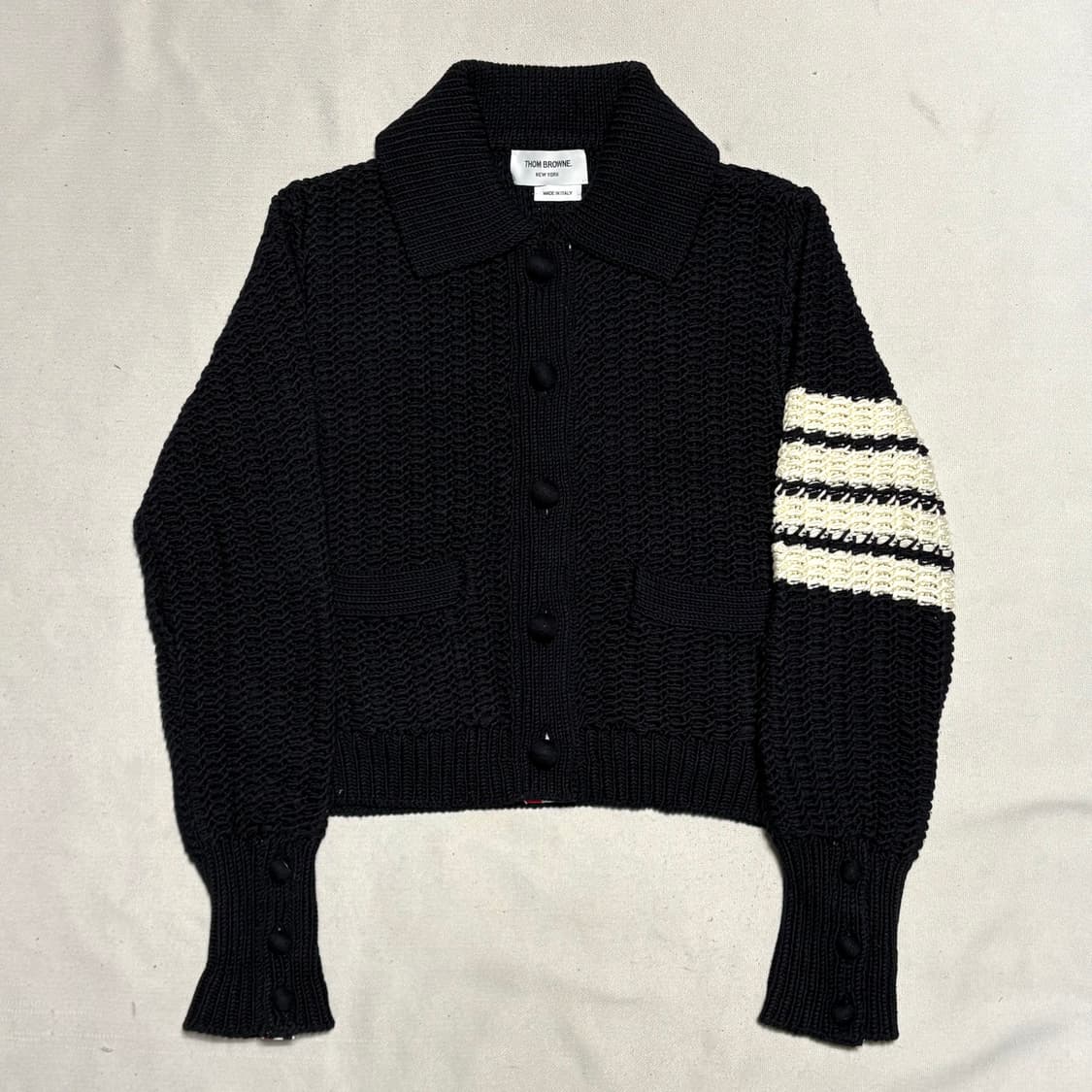 40 톰브라운 여성용 네이비 케이블 니트 가디건 상품이미지2