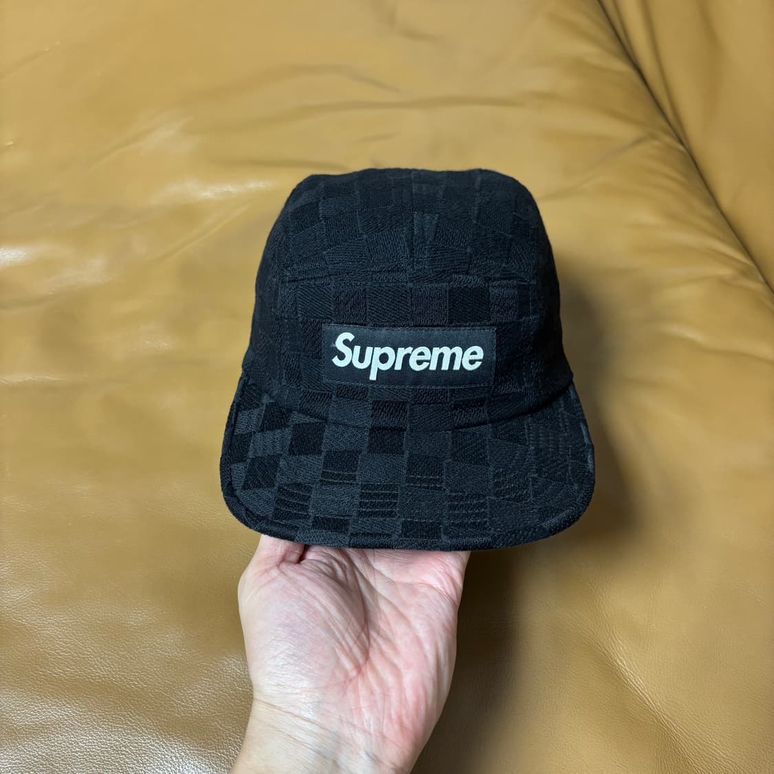 Supreme 슈프림 체커보드 블랙 캠프캡 모자 (Black) 상품이미지2