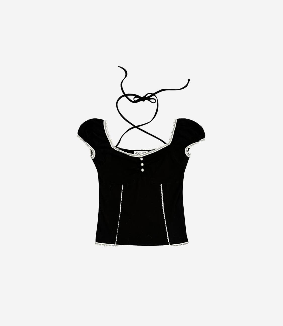뉴얼린 Liz shirring lace button Blouse 상품이미지2