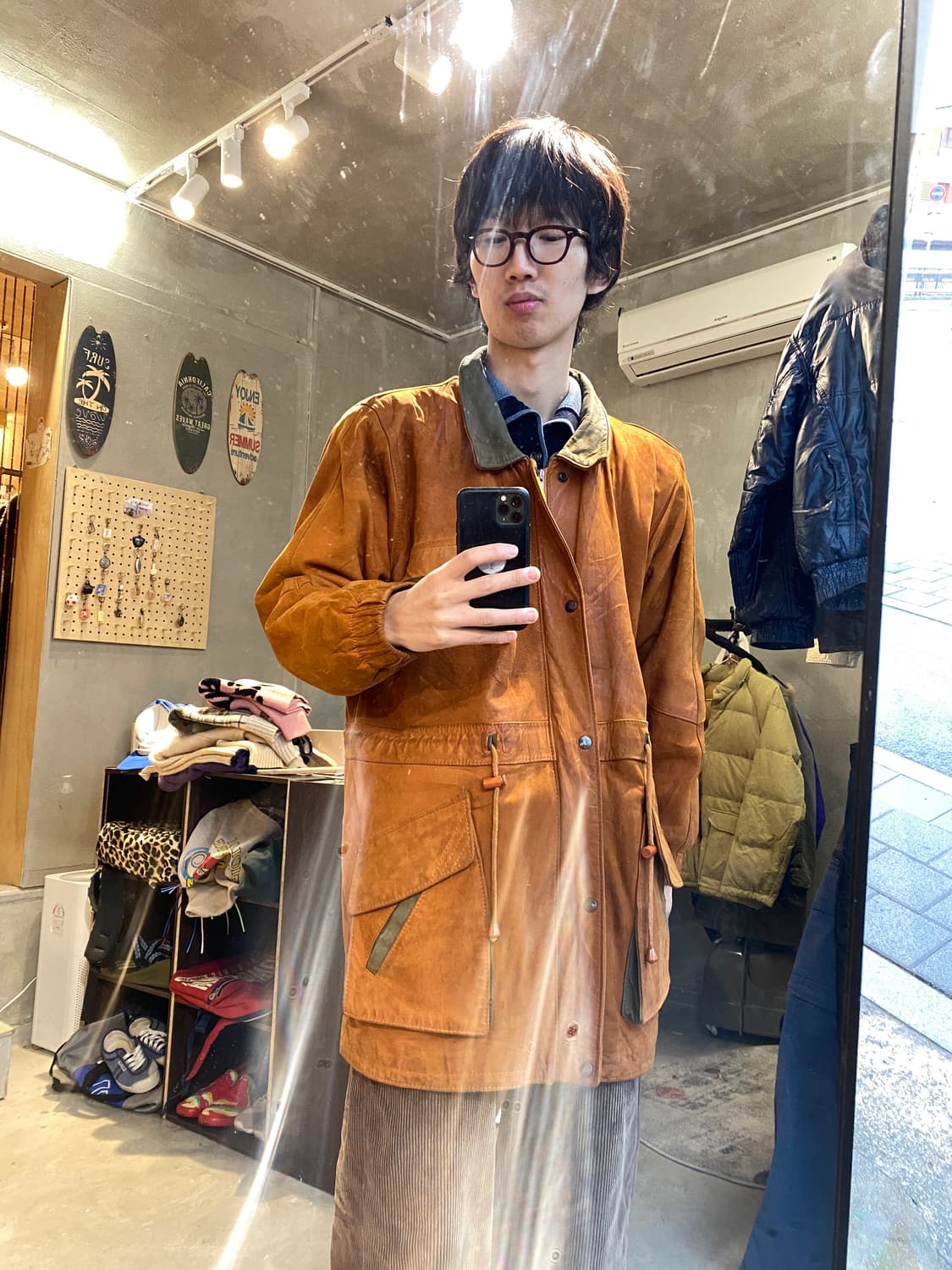 80s 오스트레일리아 레더 필드 자켓 상품이미지1