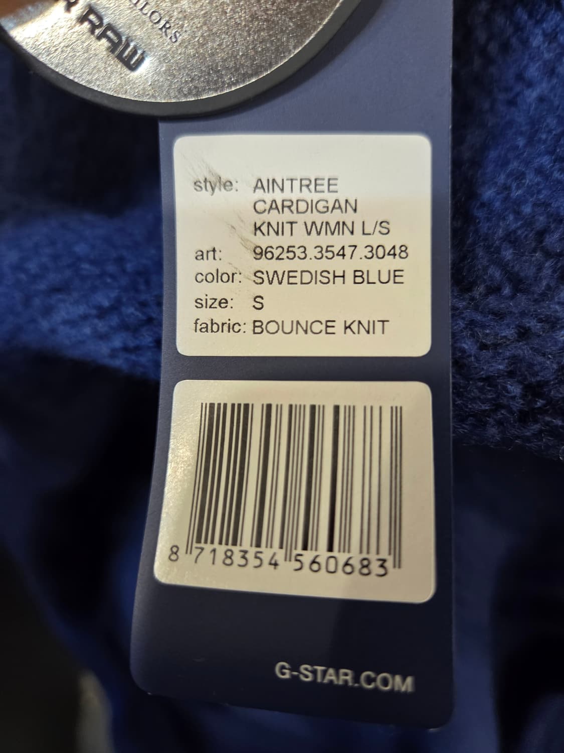 (특가)G-STAR꽈배기 니트 가디건 블루 상품이미지5