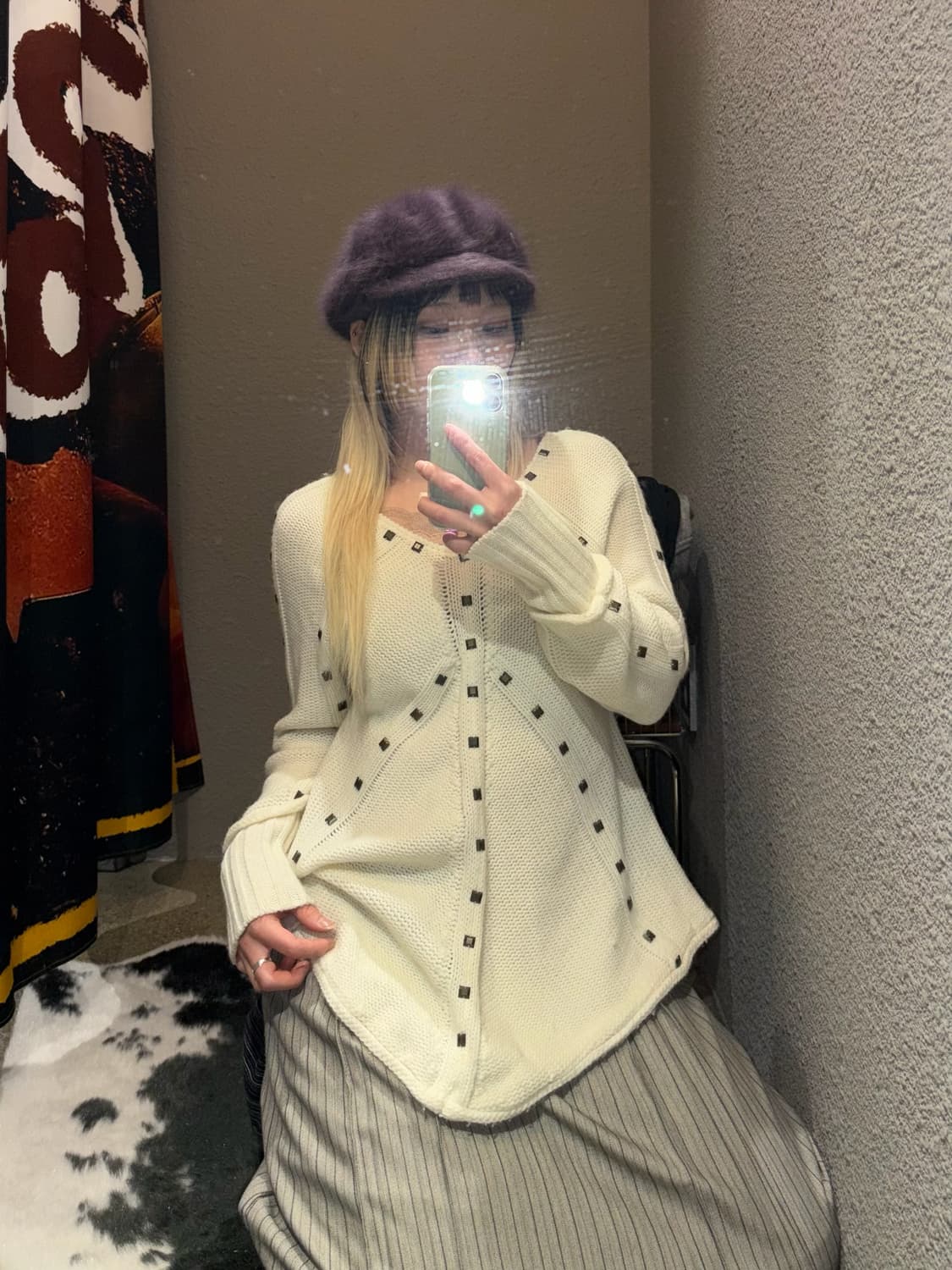 빈티지 스터드 디테일 니트 상품이미지2