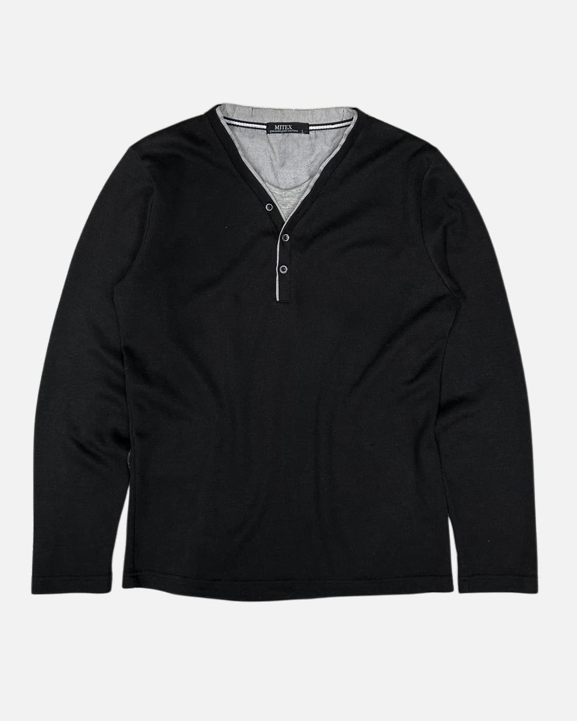 MITEX layered button neck t-shirt 상품이미지1