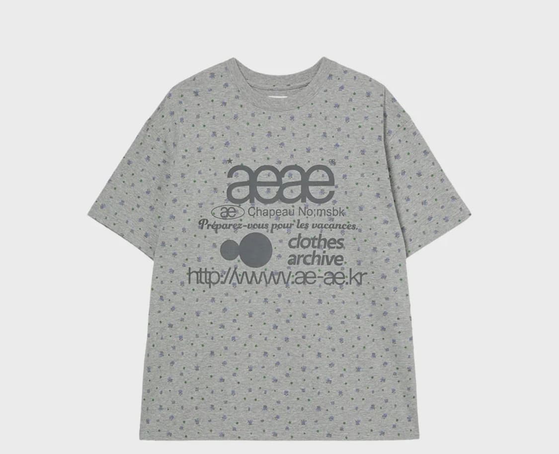 WEB LOGO FLOWER T-SHIRTS [MELANGE GREY] 상품이미지1