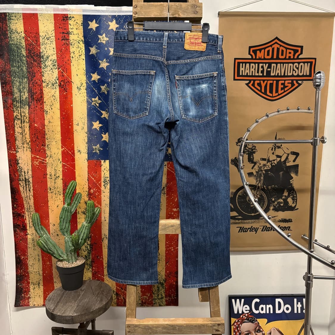 00s 리바이스 517 부츠컷 빈티지워싱 인디고 블루 데님팬츠 N393 상품이미지2