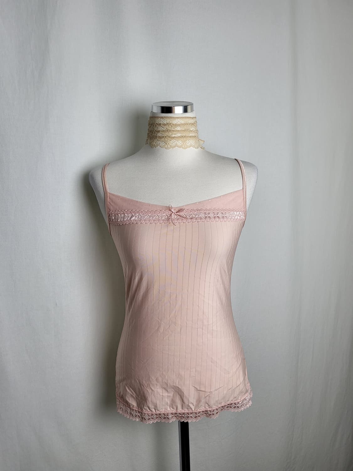 빈티지 더스티 핑크 슬립 캐미솔 상품이미지1