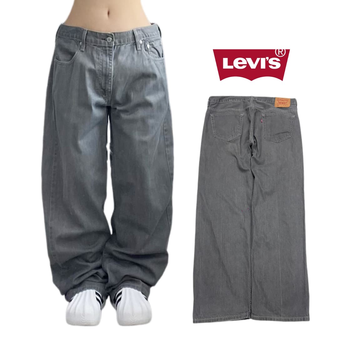 리바이스 569 새깅 워싱 스케이터 와이드 데님팬츠 상품이미지1