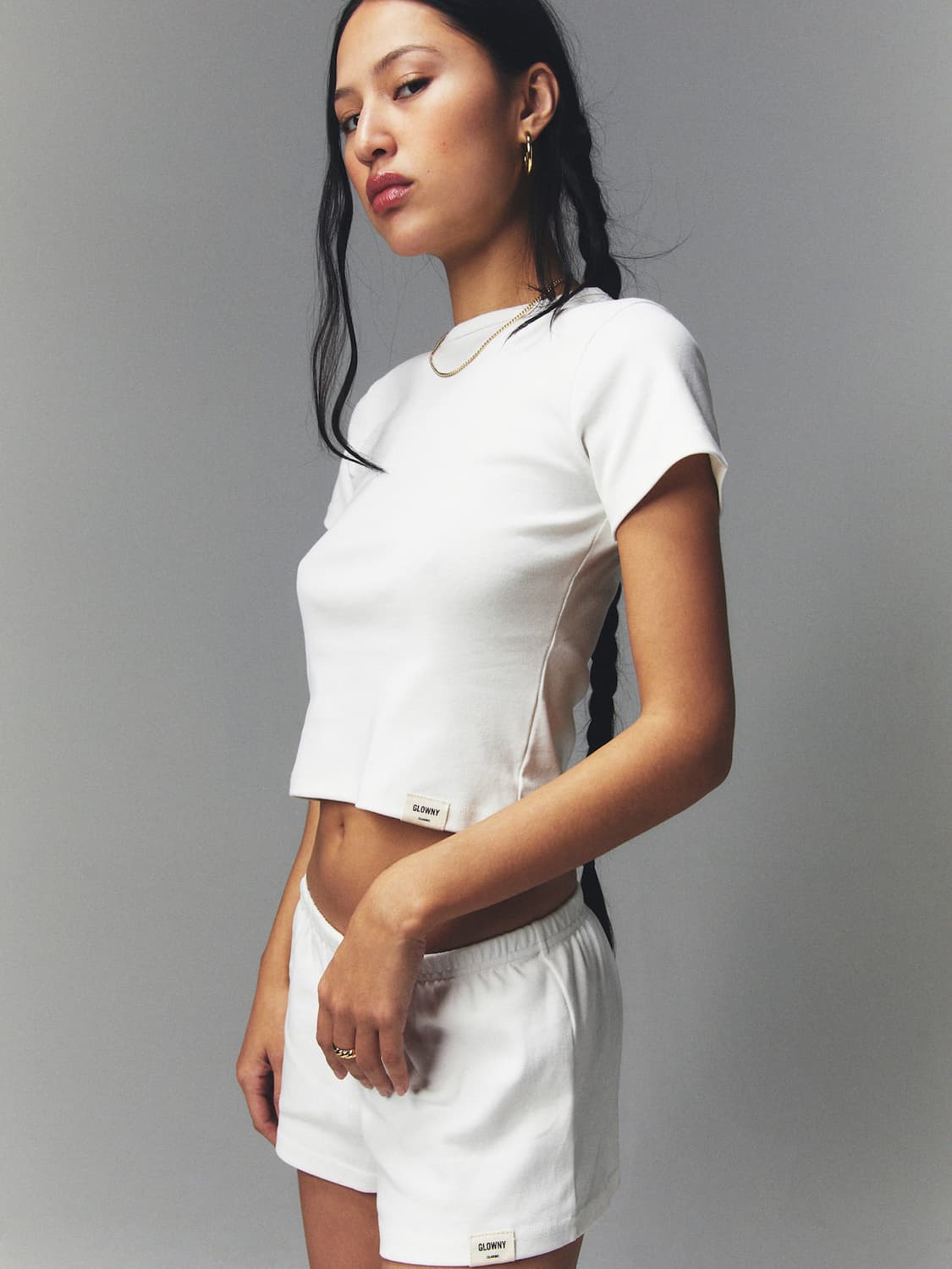 GLOWNY G BABY TEE WHITE 2pack 상품이미지2