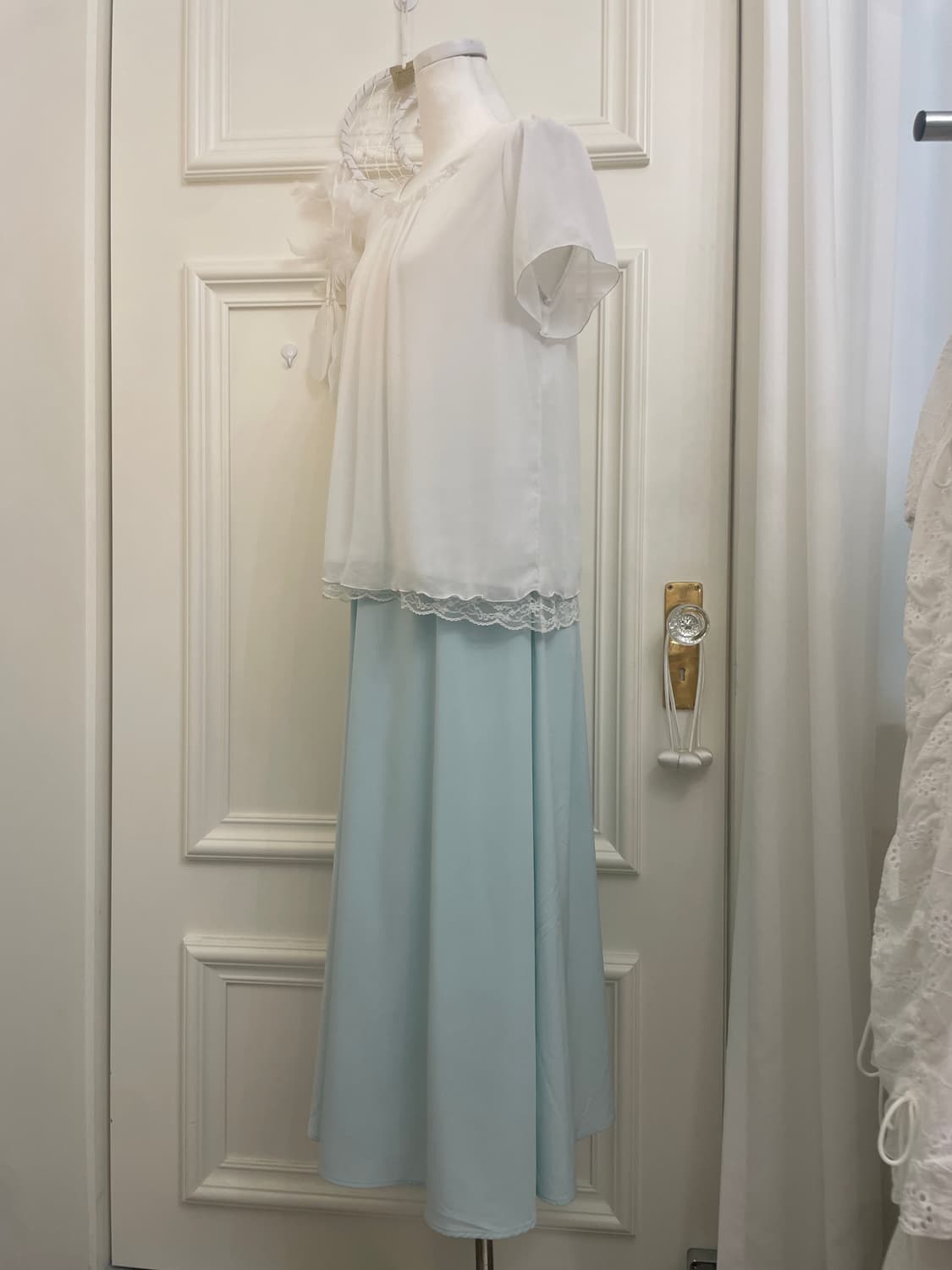 pure white crystal flower lace layer blo 상품이미지3