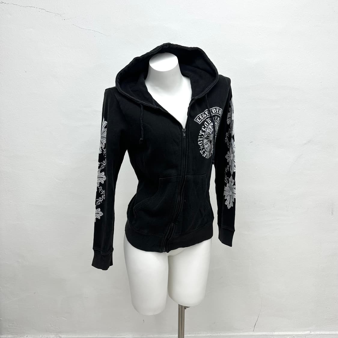 Cross printing hood zip-up 상품이미지1