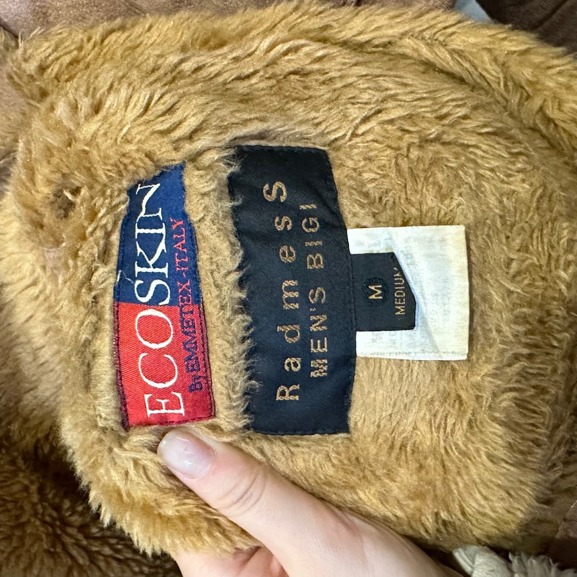 ITALY VINTAGE 후드 무스탕 하프코트 투포켓 디테일 브라운 상품이미지6