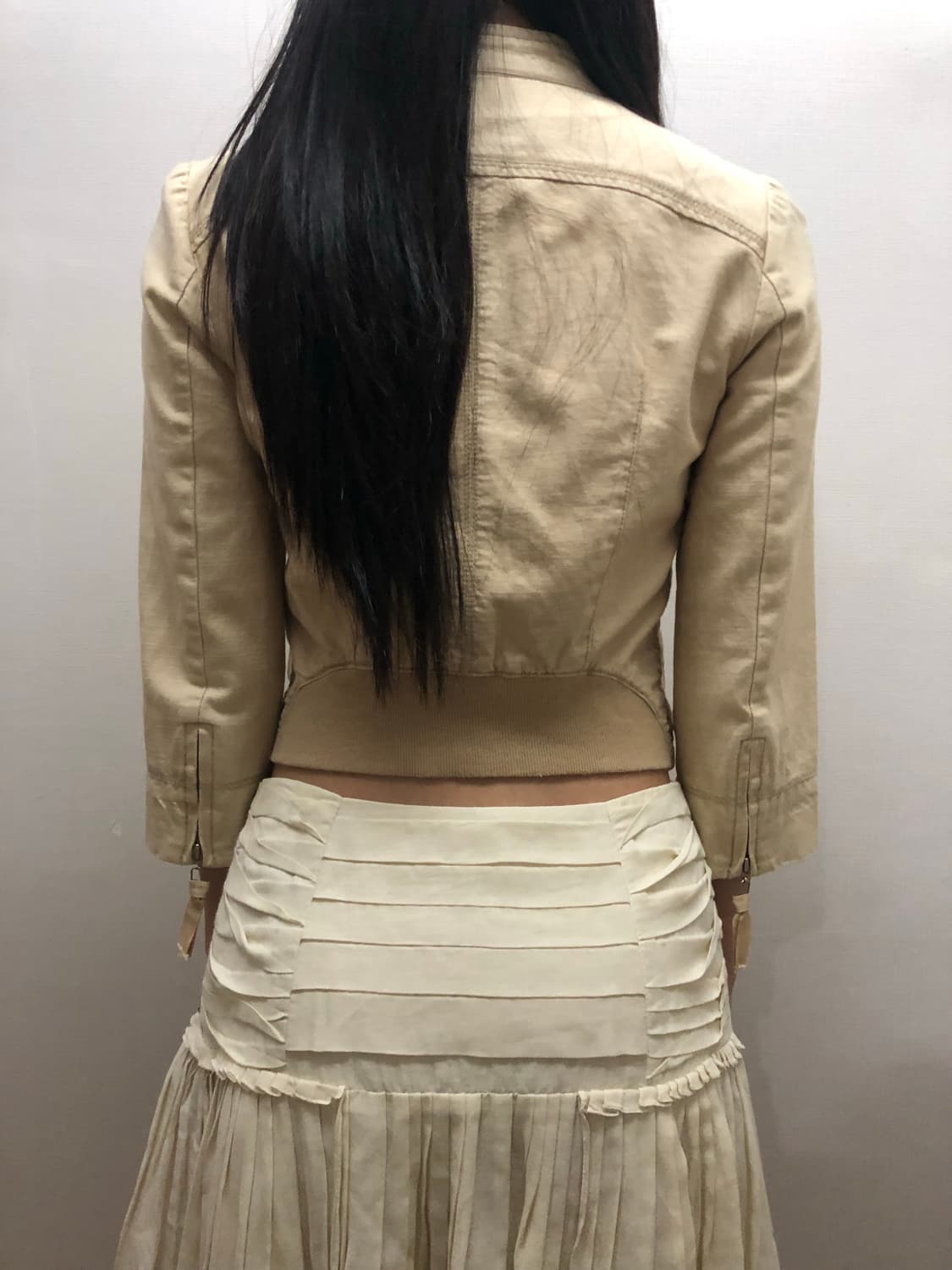 빈티지 베이지 펑크 코튼 자켓 상품이미지9