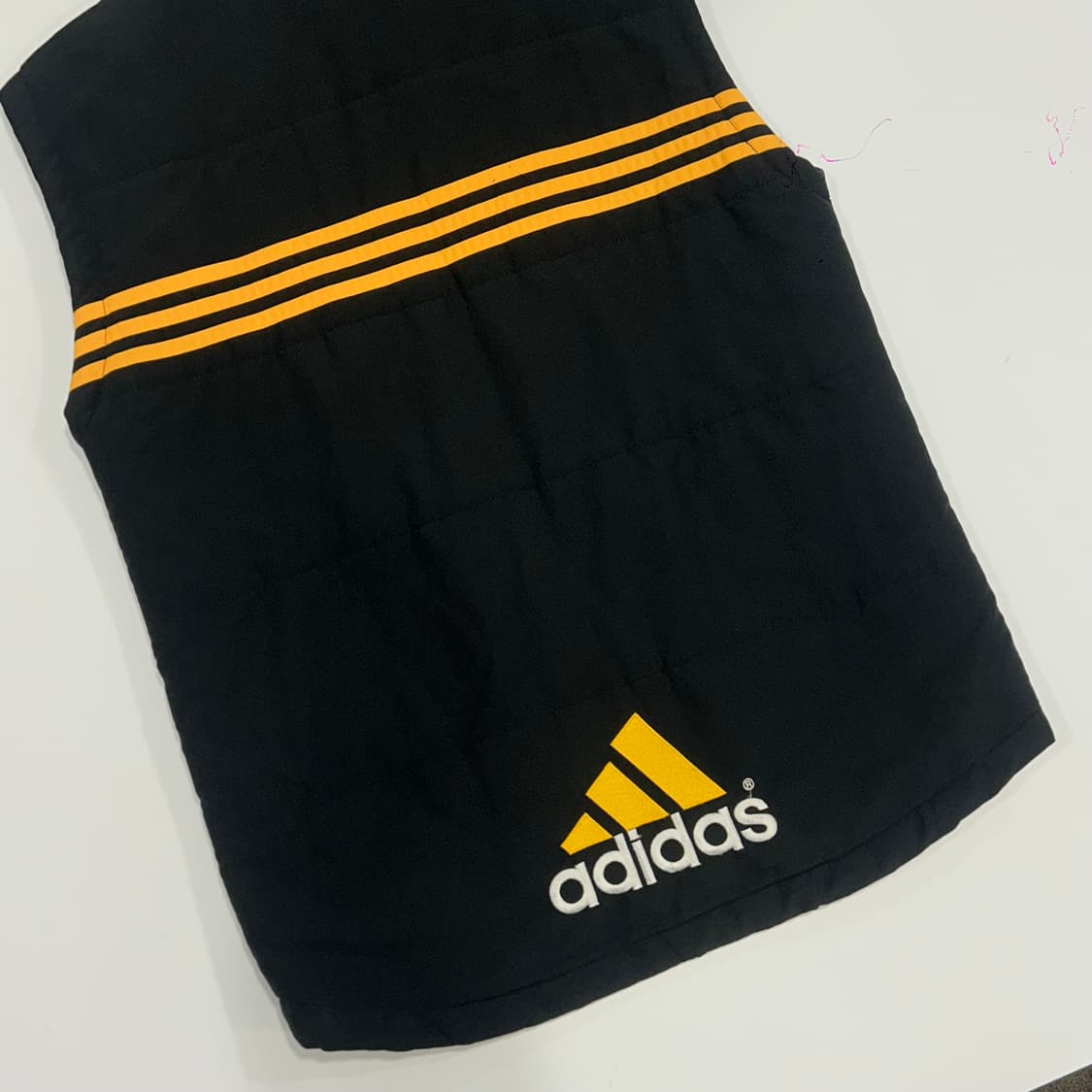 Adidas 아디다스 백포인트 옐로우 블랙 배색 후드조끼 상품이미지5