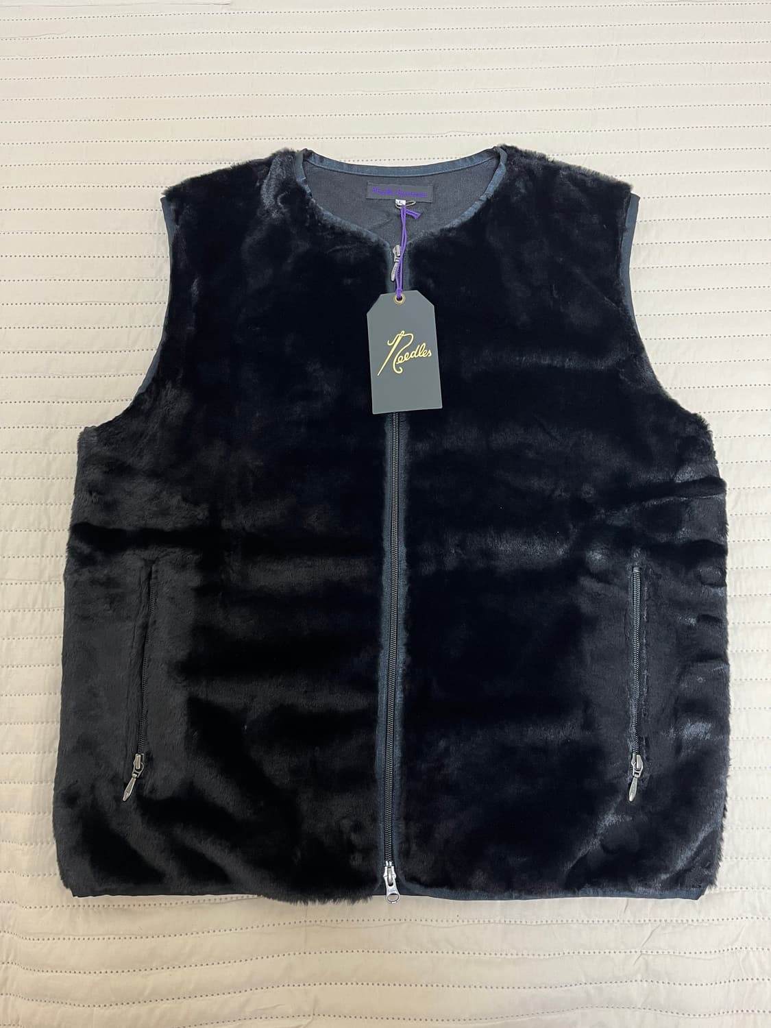 [L] needles 니들스 w.u 파이핑 폭스 퍼 플리스 베스트 상품이미지3