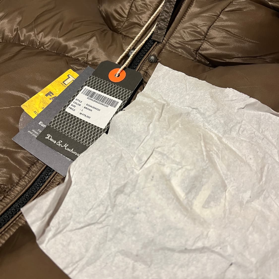 [L size] 데우스 패딩 갈색 Deus down jackt Brown 상품이미지4