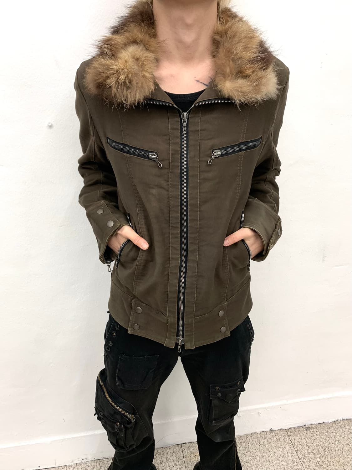 Shellac fur trimmed rider jacket   상품이미지6