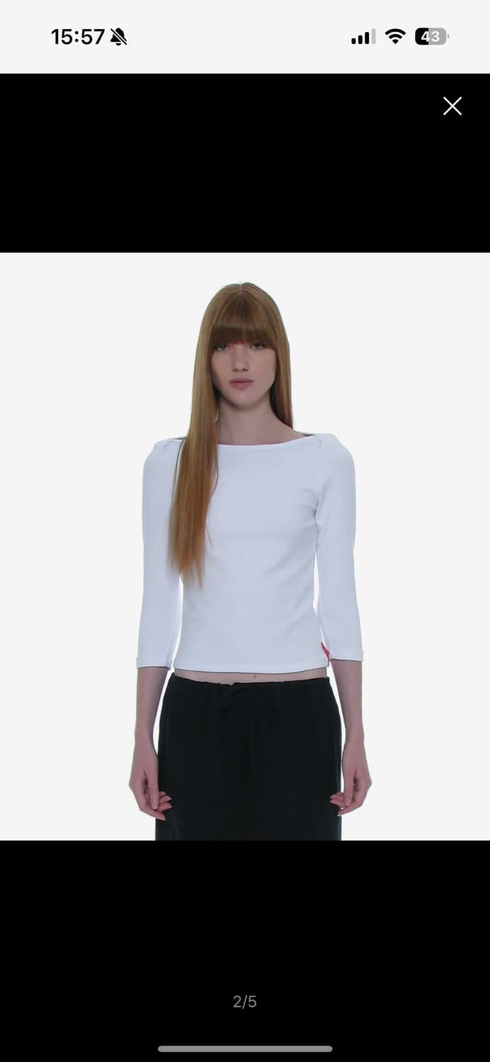 파르티멘토 우먼 PWC 쓰리-쿼터 슬리브 티 M 화이트 상품이미지1