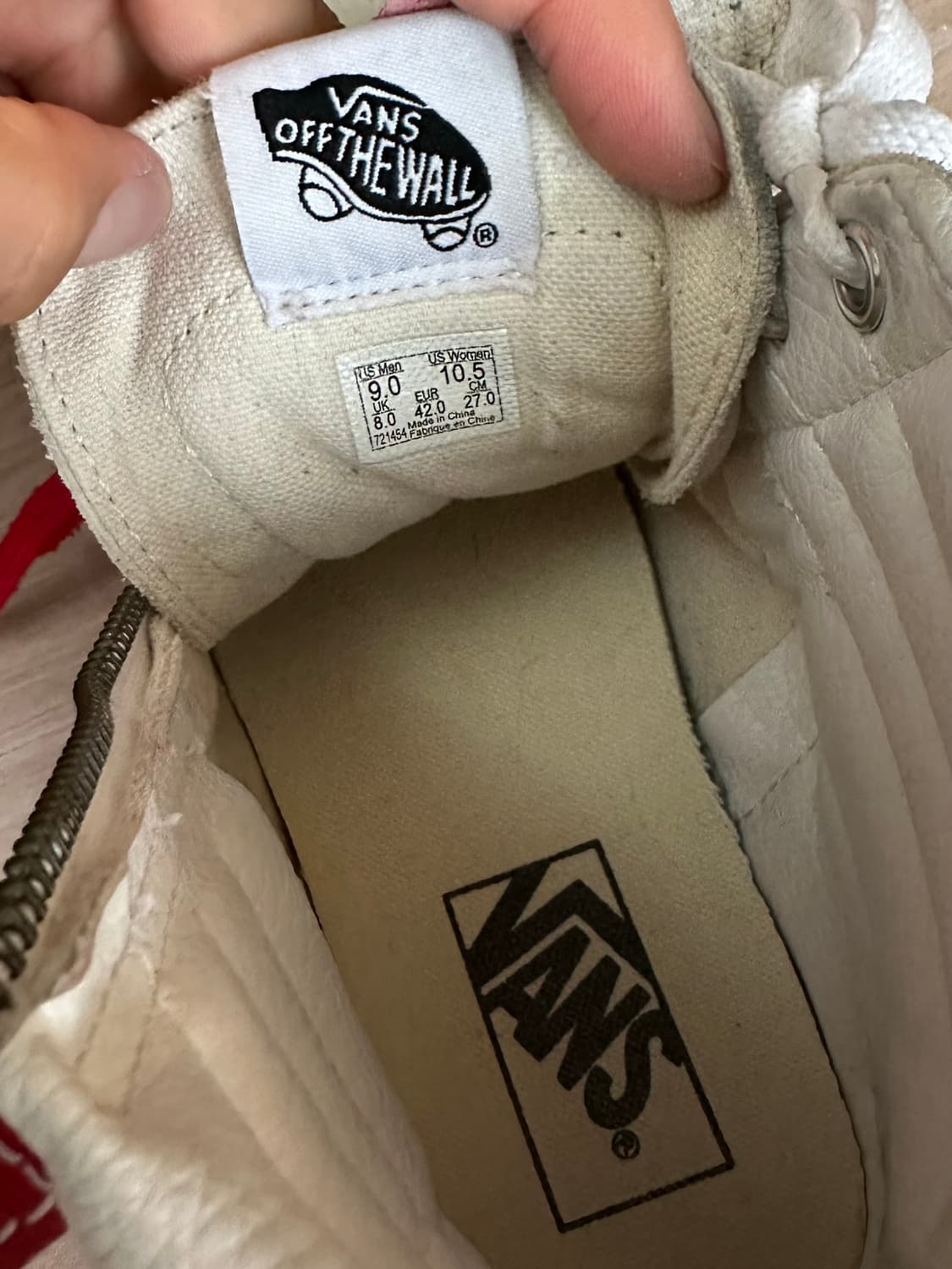 Vans Sk8 하이 리이슈 캡 레이싱 레드 270 상품이미지7