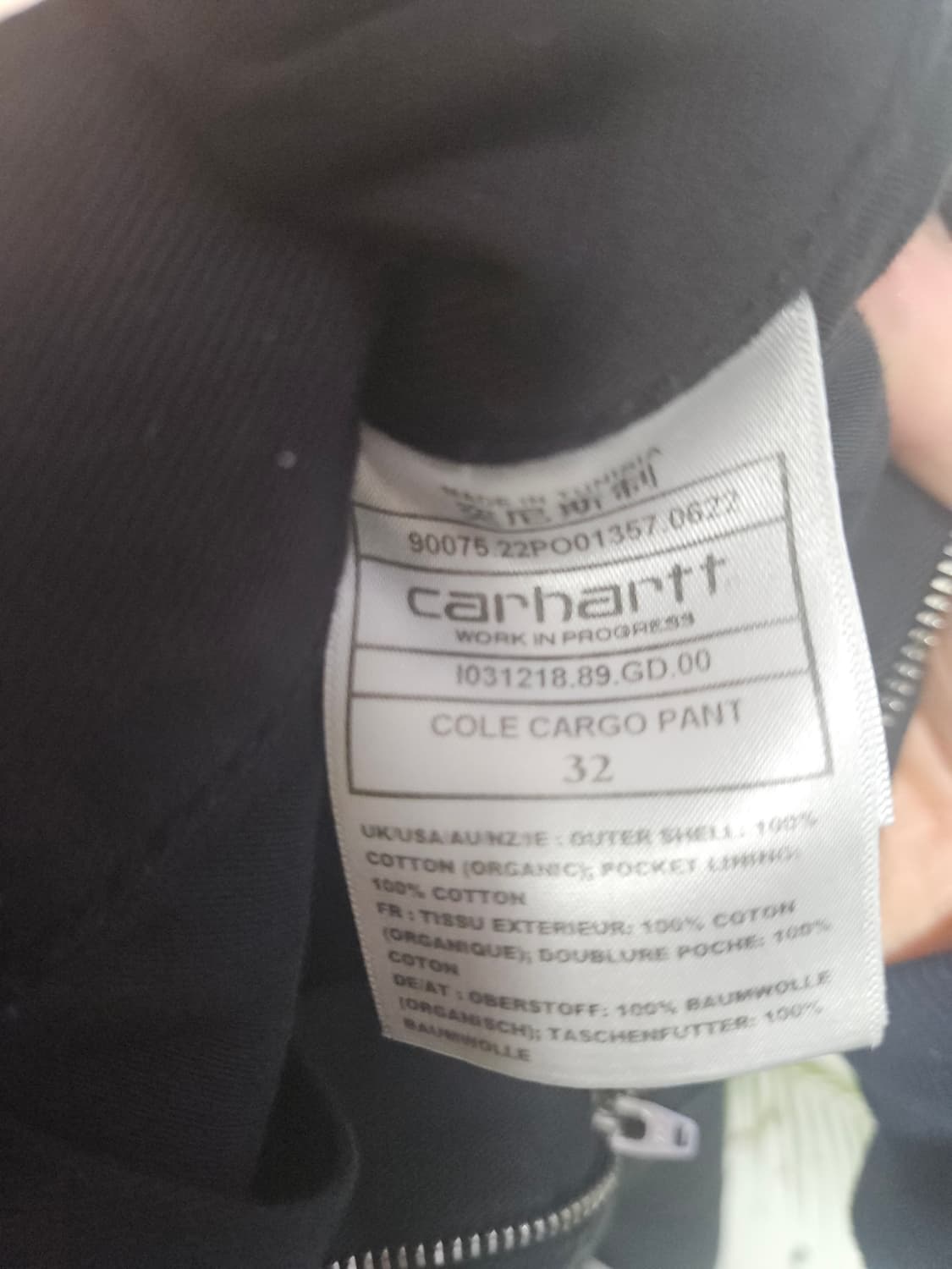 칼하트 WIP 콜 카고 팬츠 블랙 가먼트 다이드 32 상품이미지4