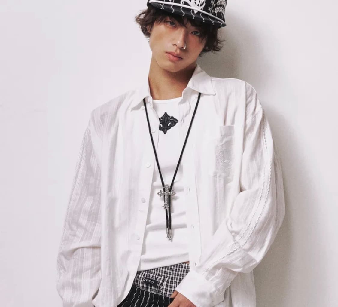 Axiom Cross Strap Necklace_[Silver 목걸이 상품이미지1