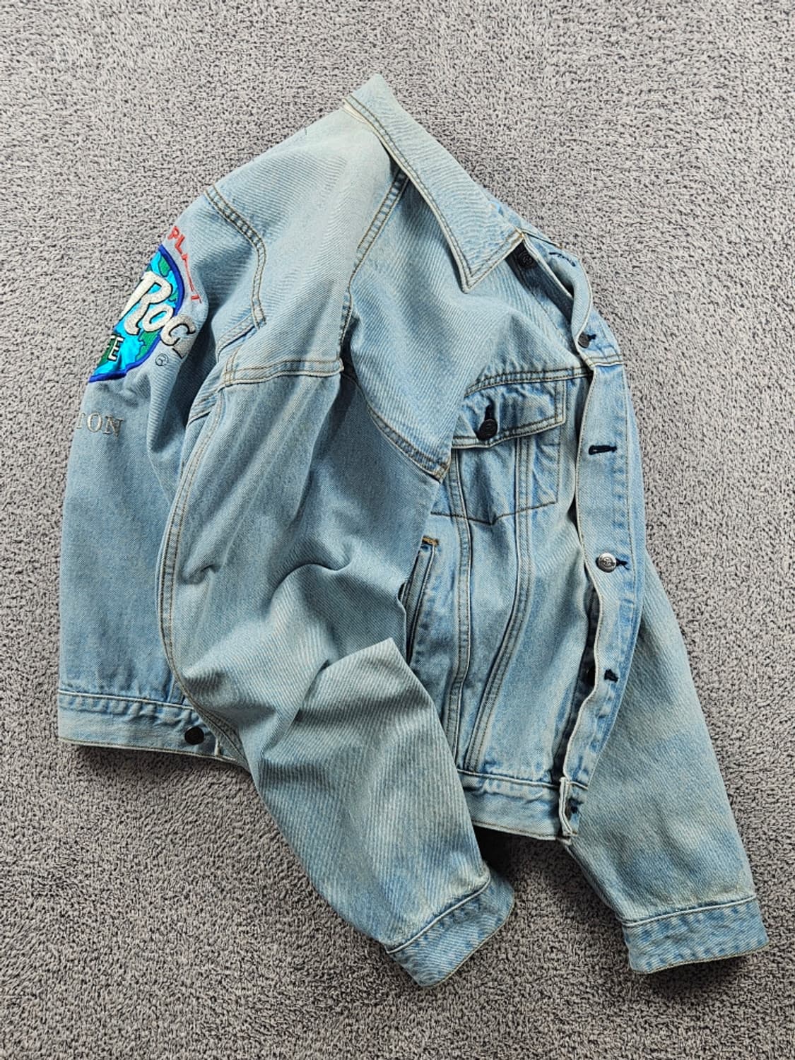 하드락카페 자수 백로고 데님 트러커 자켓 ( L ) / 9408 상품이미지3