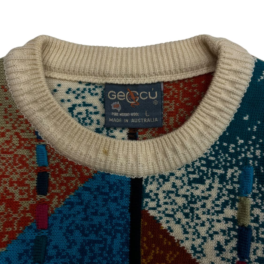90's GECCU 오스트리아 빈티지 3D 케이블 울니트 L 상품이미지5