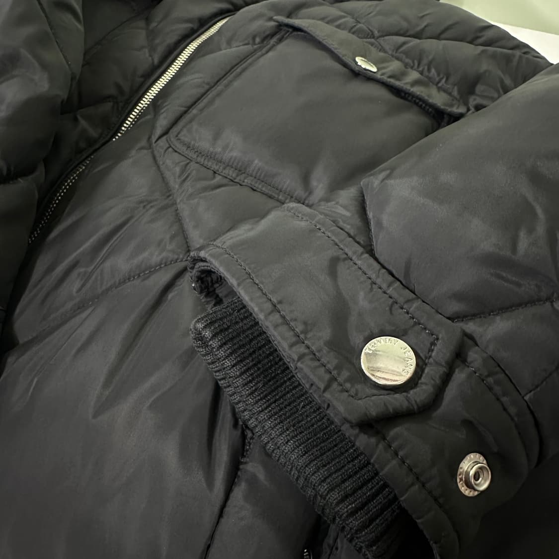 90-95 타미힐피거 블랙 투웨이 퀼팅자켓 패딩점퍼 상품이미지5