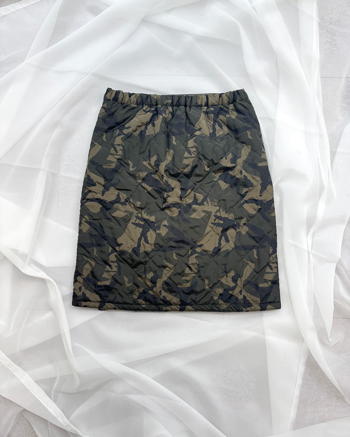 카모플라쥬 퀼티드 리버서블 랩 스커트 상품이미지6