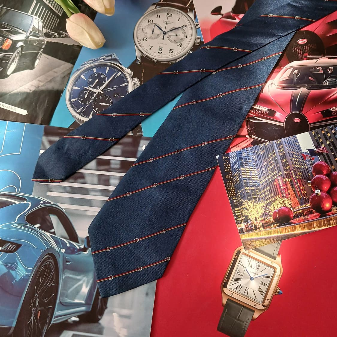 랑방 실크 네이비 스트라이프 넥타이 9cm B등급 A19240
 상품이미지3