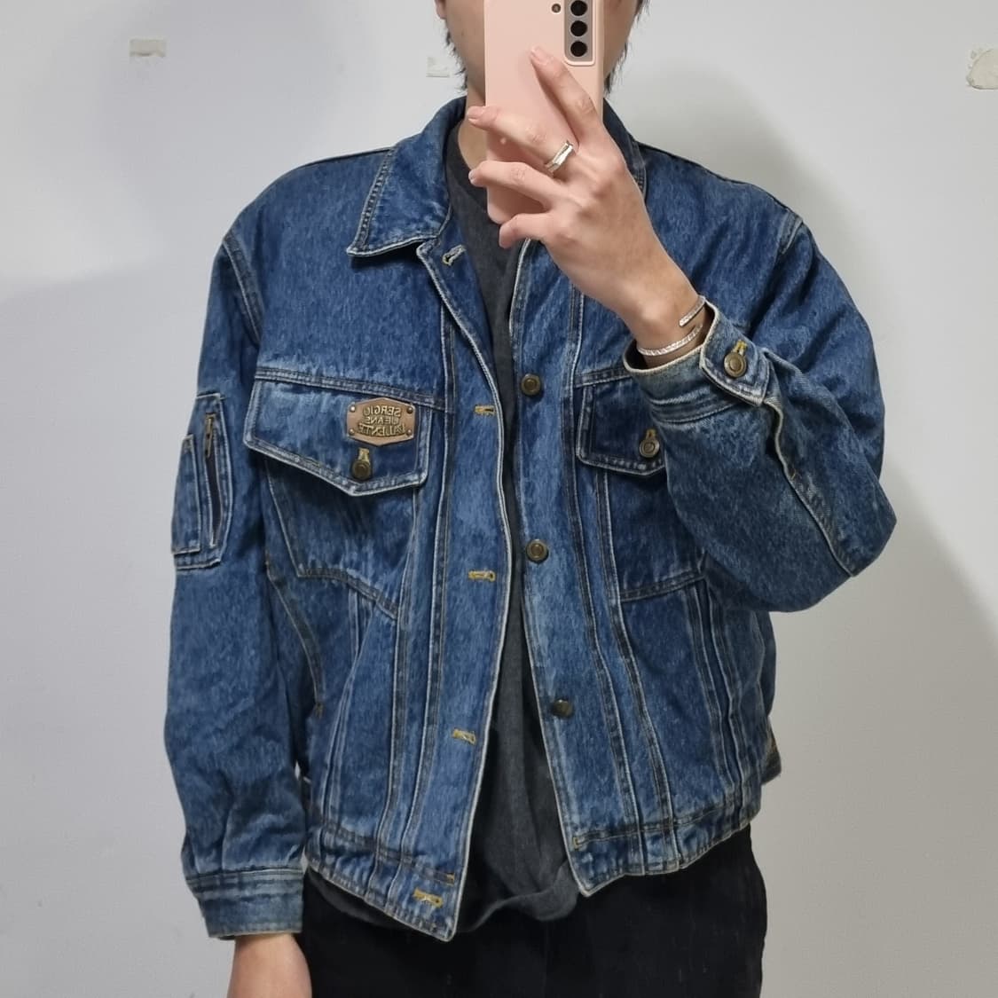 80s 써지오 바렌테 블링킷 데님 봄버자켓 상품이미지3