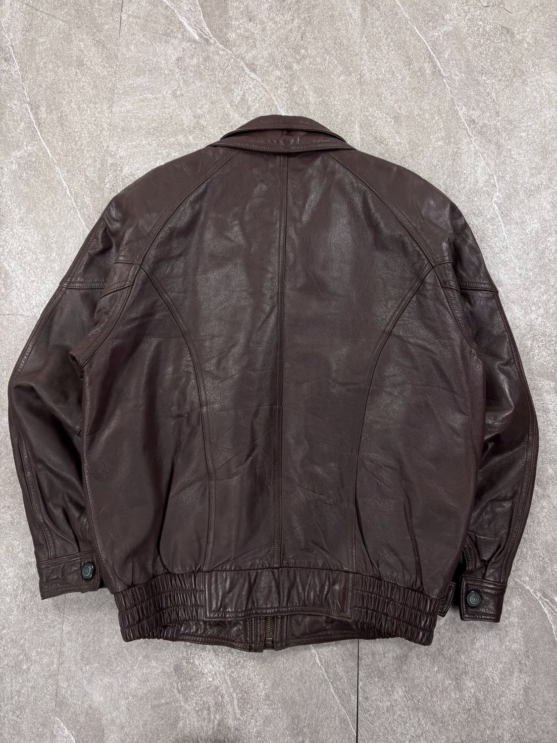 Vintage Leather Bomber Jacket    상품이미지6