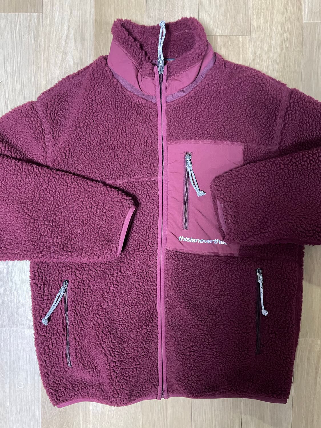 디스이즈네버댓 SP 셰르파 플리스 자켓 버건디 XS 상품이미지5