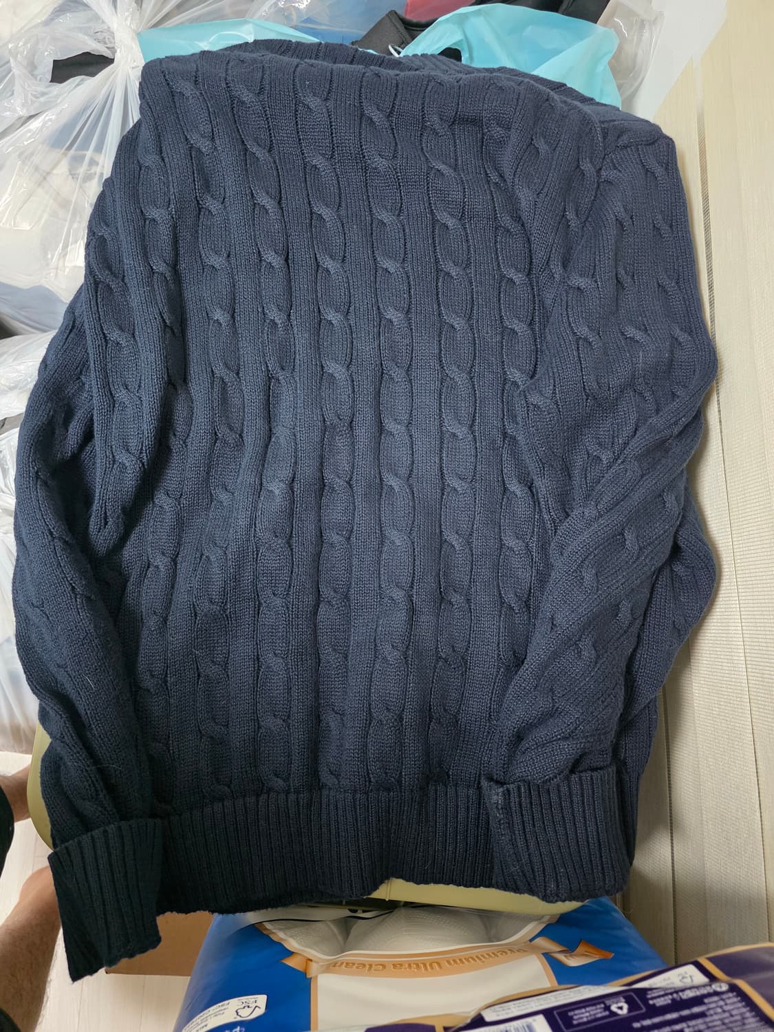 폴로 케이블 집업 가디건 XL 상품이미지4