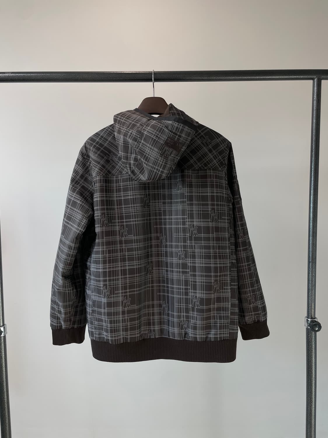 (100) MLB 양키스 브라운 체크 패디드 후드 자켓 상품이미지5