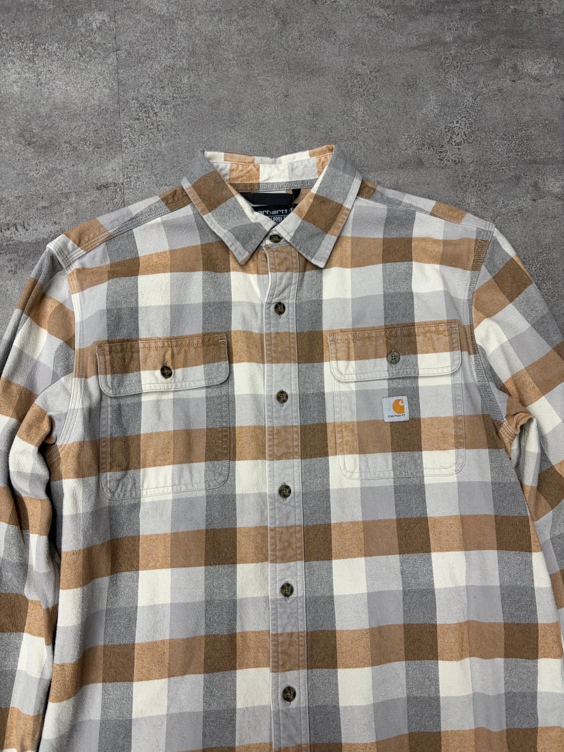 칼하트 플란넬 체크 셔츠 브라운/그레이 상품이미지4