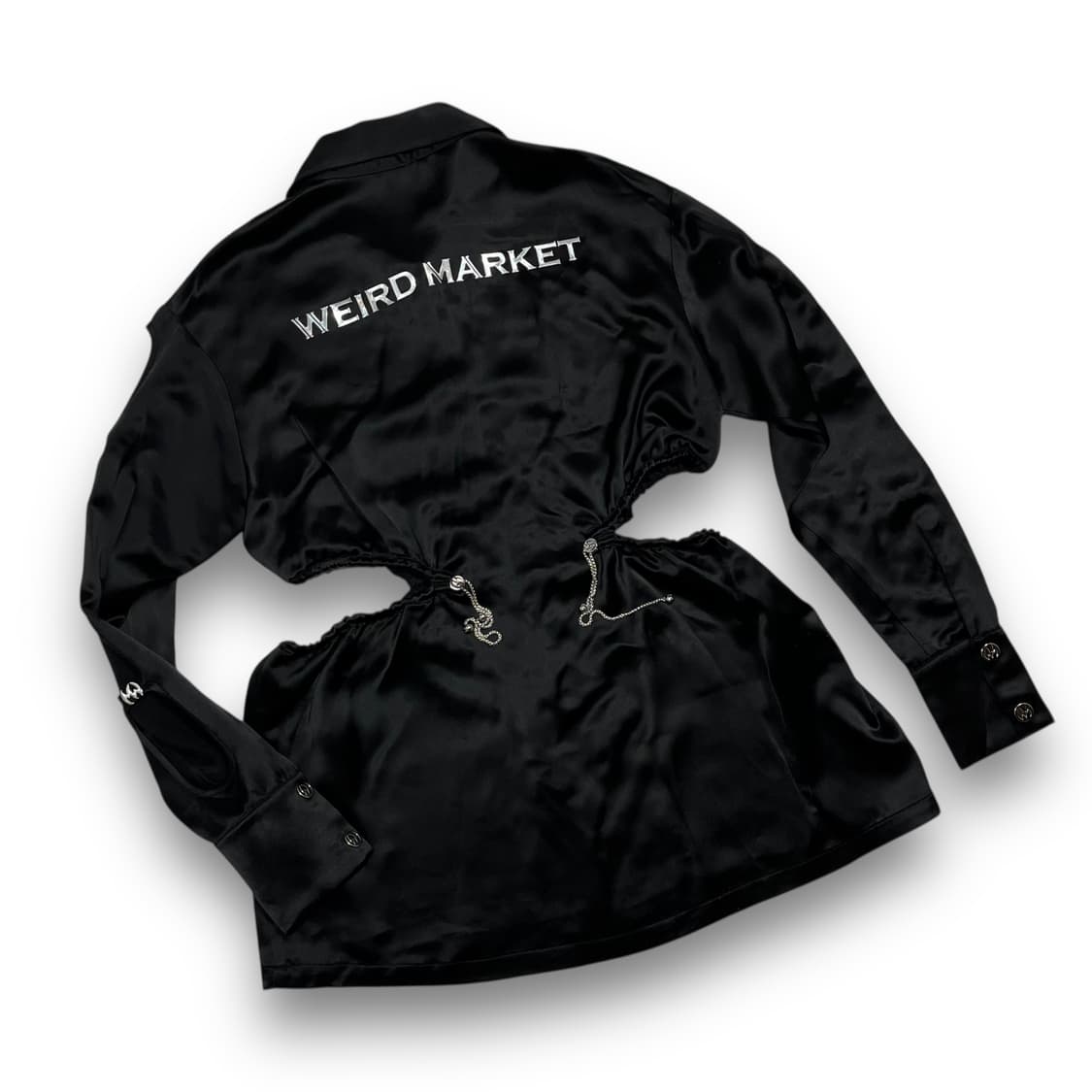 위어드 마켓 락시그 사이드 엠블럼 로고 글로시 원피스 상품이미지6