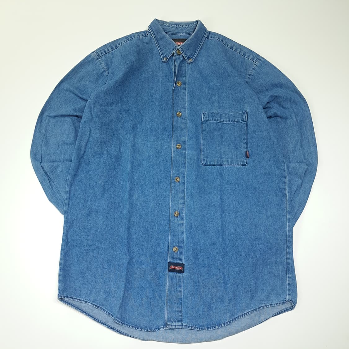 CL511 M 디키즈 90s 멕시코판 코튼 버튼다운 중청 데님셔츠 남방 상품이미지1