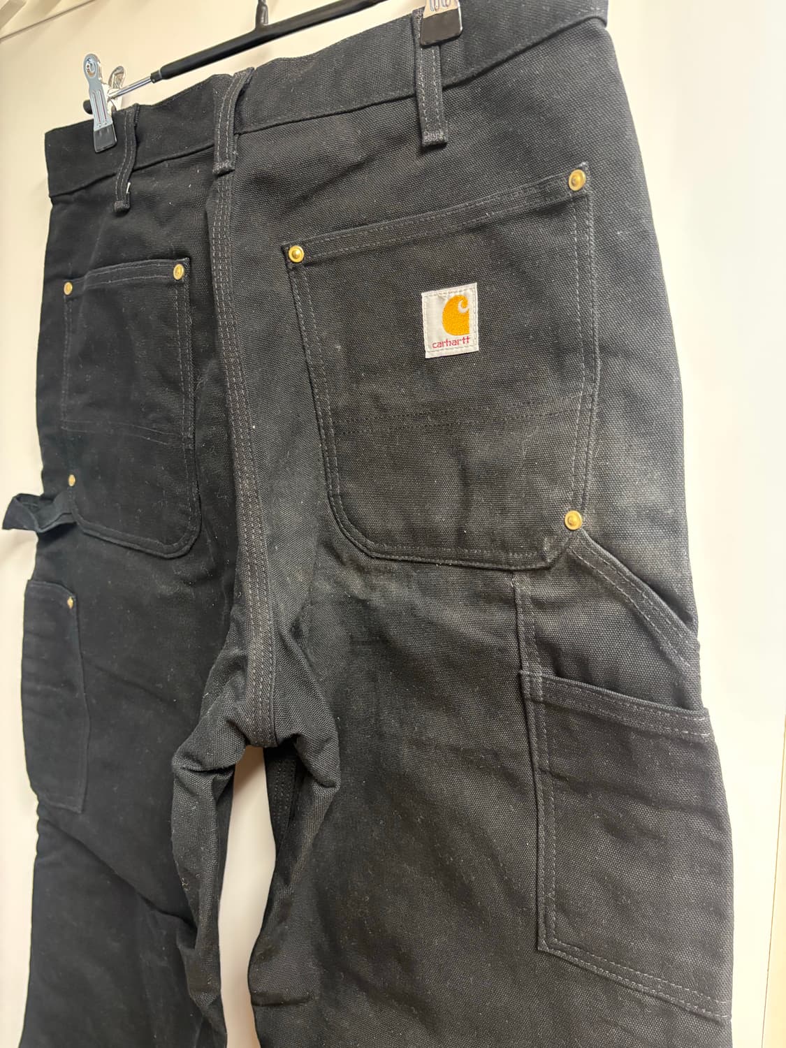 [32X30] 칼하트 캔버스 더블니 워크팬츠 블랙 상품이미지5