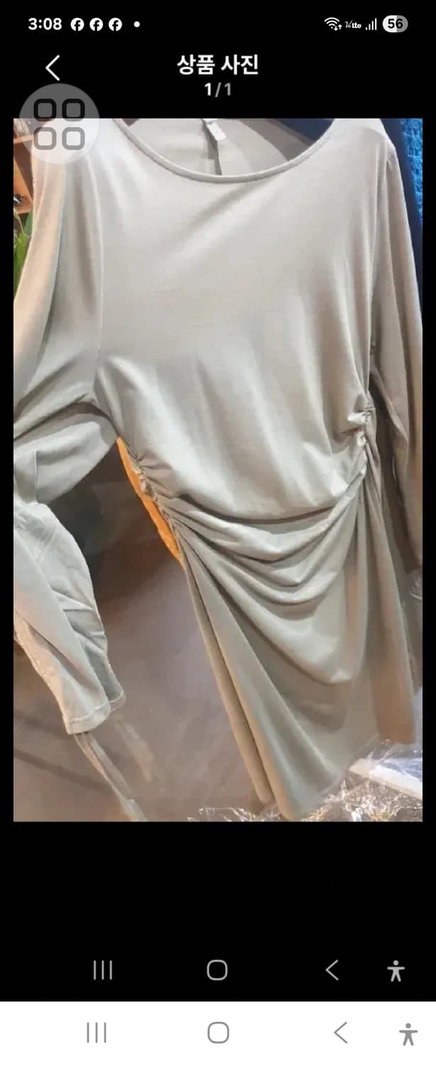 초특가세일!! 새제품!!부들부들 블랙 롱 슬리브 원피스 블랙.카키 상품이미지7